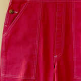 Big Bud Press Hot Pink Red Artist Togs Denim Overalls