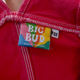 Big Bud Press Hot Pink Red Artist Togs Denim Overalls