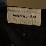 Andersson Bell Black Matt Raw-Cut Jeans