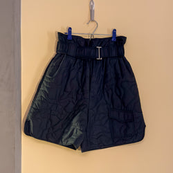 GANNI paperbag-waist quilted shorts
